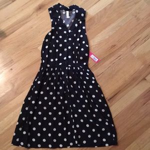 Xhilaration Black & White Polka Dotted Dress Sz Sm